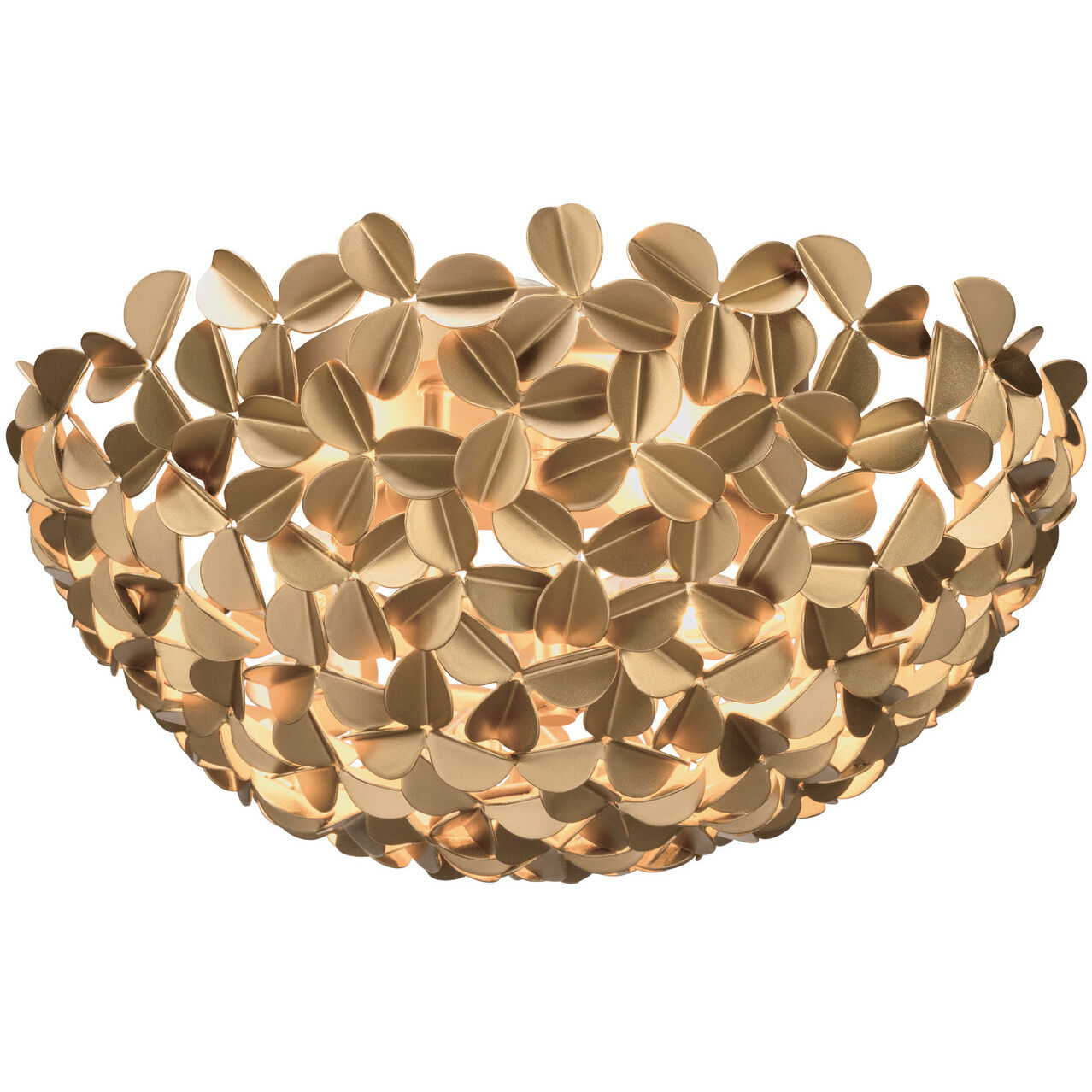Cora 3 Light 16 inch Soft Gold Flush Ceiling Light