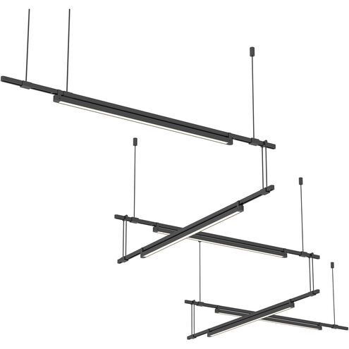 Suspenders LED 118 inch Satin Black Modular Pendant Composition Ceiling Light