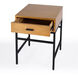 Hans 1 Drawer Wood and Iron End Table in Light Brown