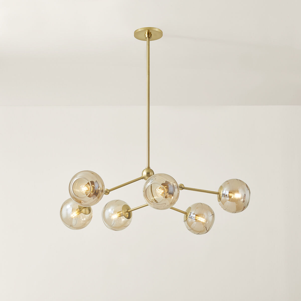 Trixie 6 Light 34.75 inch Aged Brass Chandelier Ceiling Light