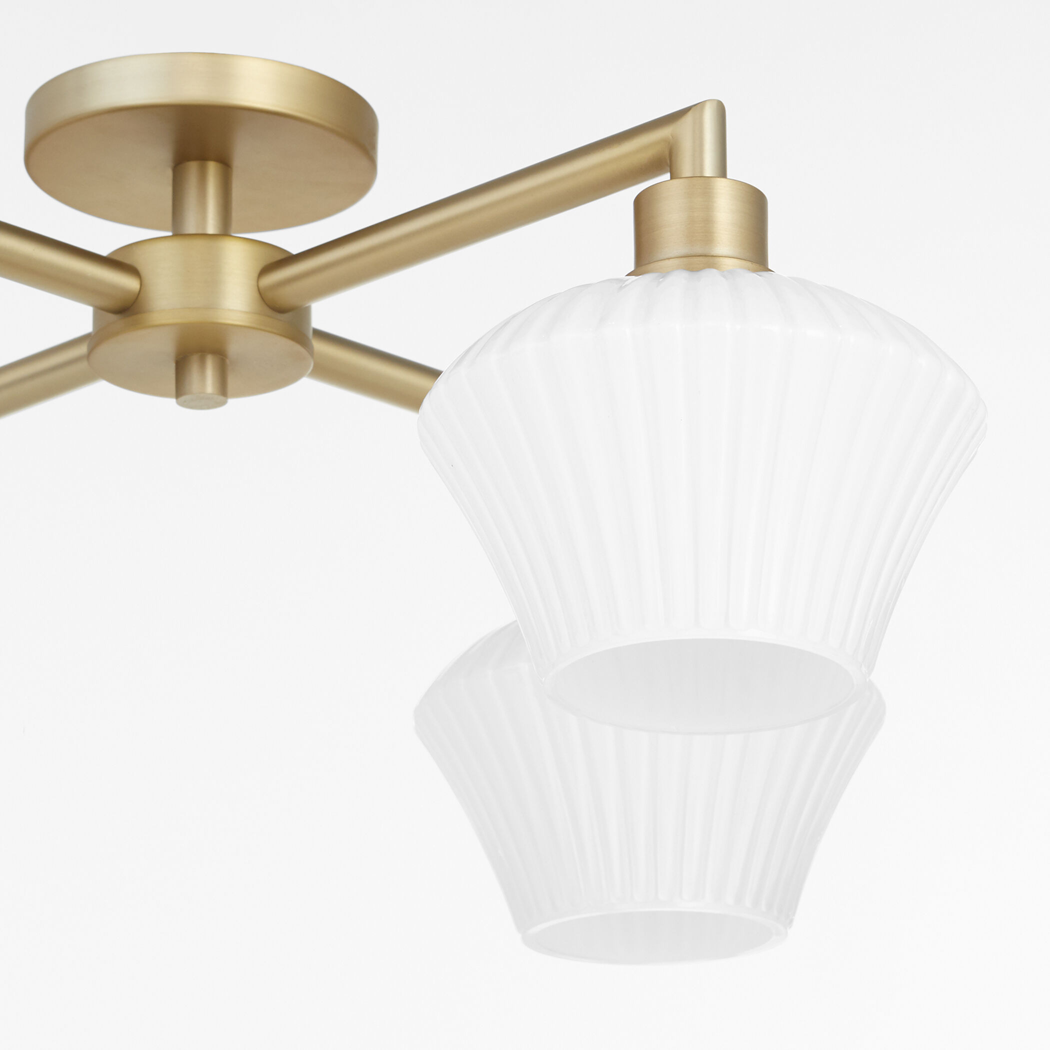 Cassini 4 Light 26 inch Aged Brass Semi-Flush Mount Ceiling Light