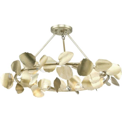 Laurel 6 Light 28 inch Gilded Silver Semi-Flush Mount Ceiling Light, Design Series