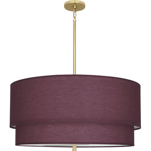 Decker 3 Light 30 inch Modern Brass Pendant Ceiling Light in Vintage Wine