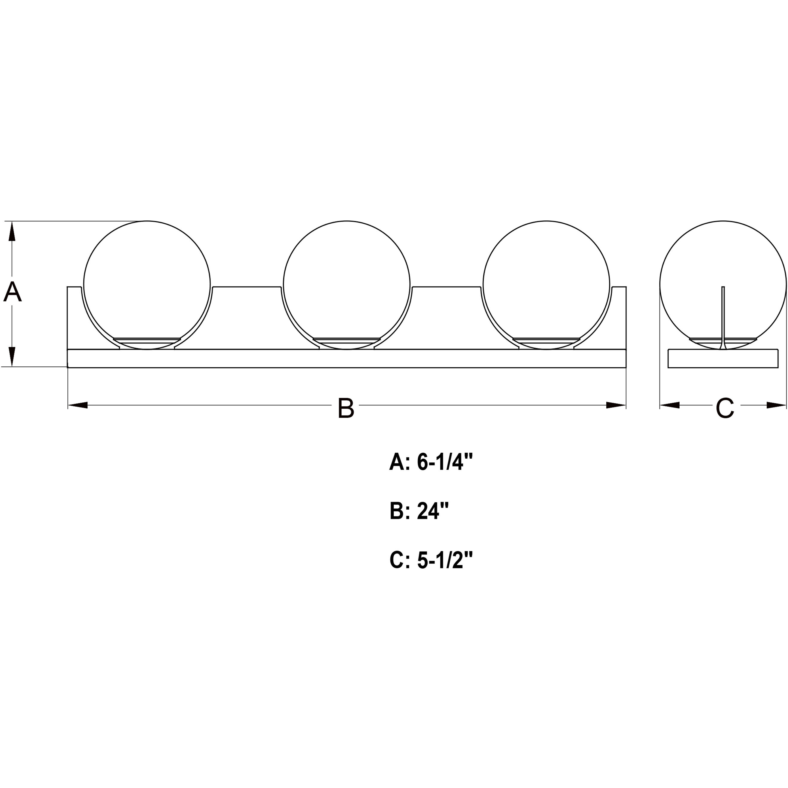 Parkview LED 24 inch Matte Black Bathroom Light Wall Light