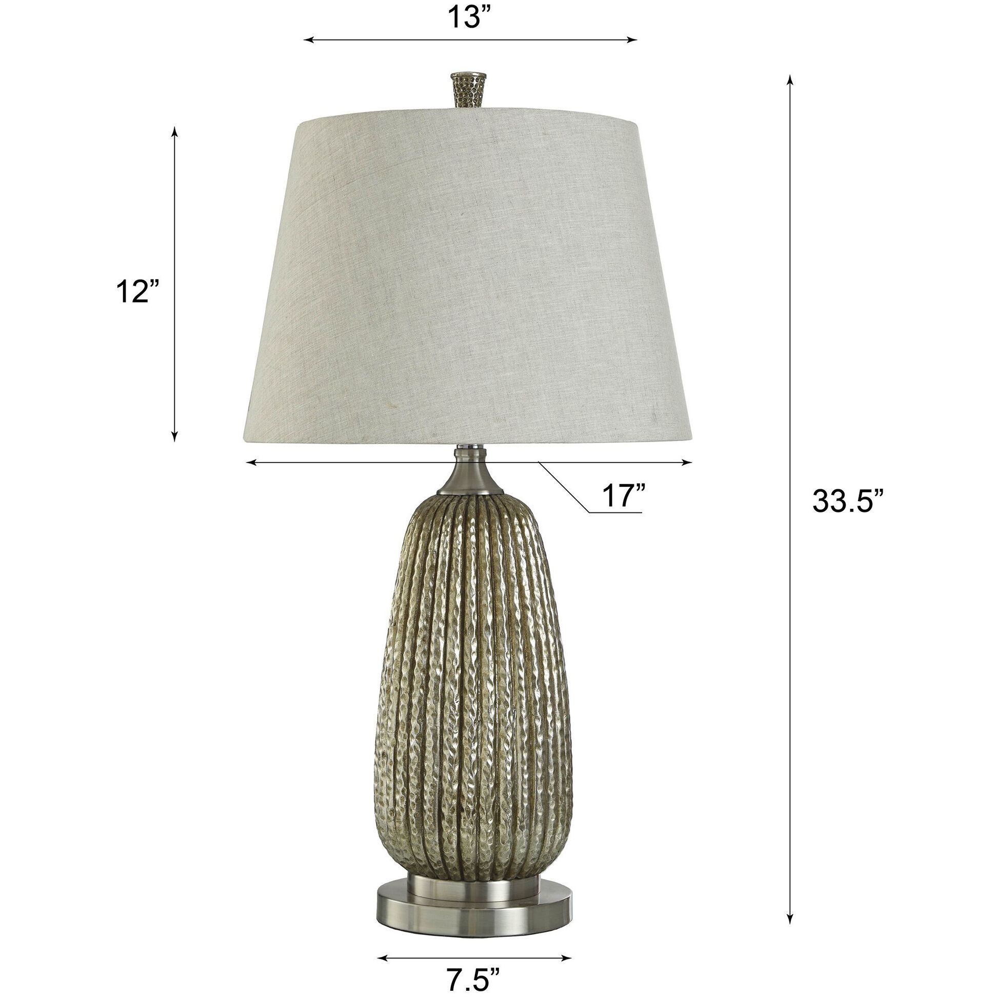 Cameron 33.5 inch 150.00 watt Metallic Gold Table Lamp Portable Light
