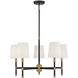 Brody 5 Light 28 inch Black with Warm Brass Accents Chandelier Ceiling Light, Essentials