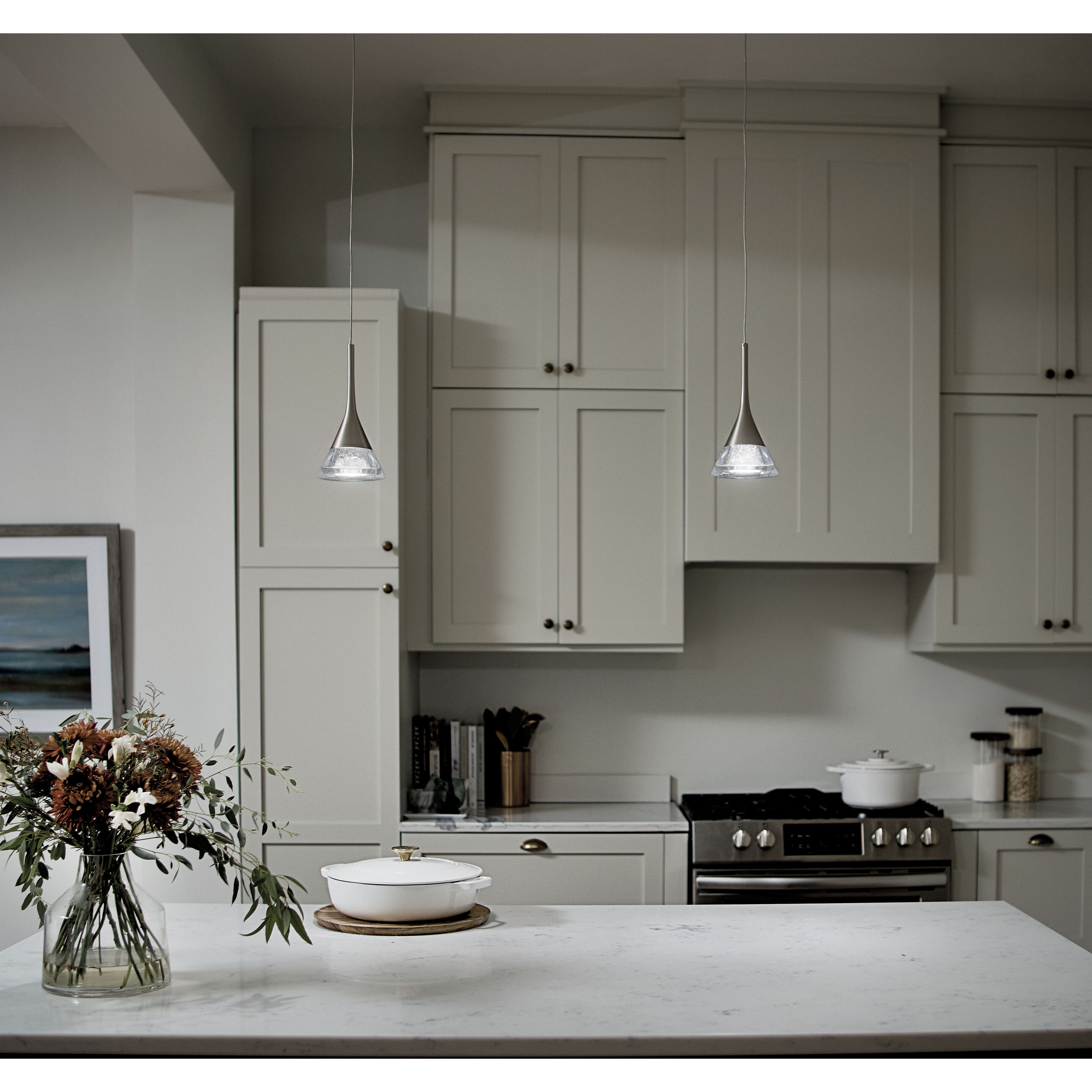 Kabru LED 4.75 inch Brushed Nickel Mini Pendant Ceiling Light