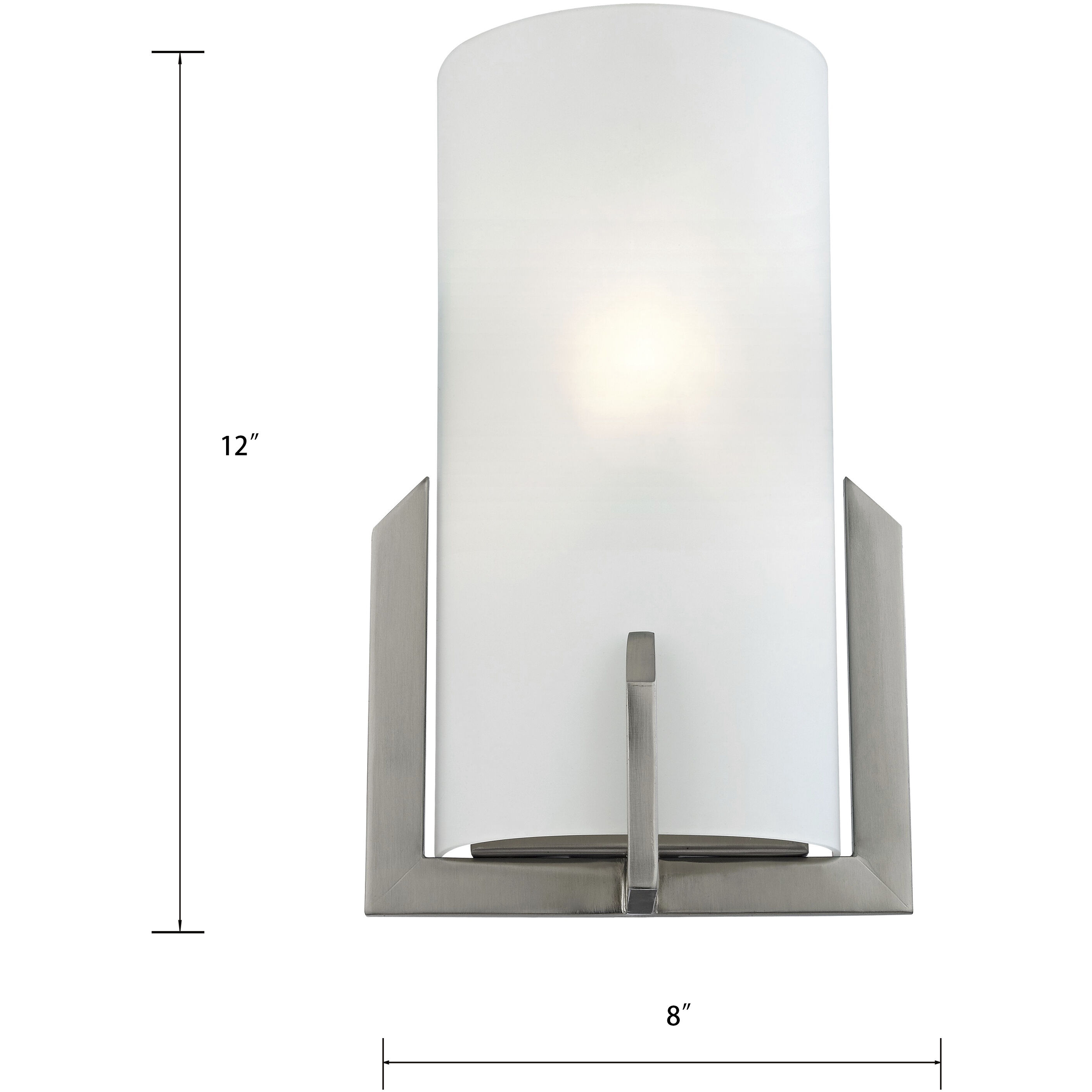 Zenith 1 Light 8 inch Brushed Nickel ADA Sconce Wall Light