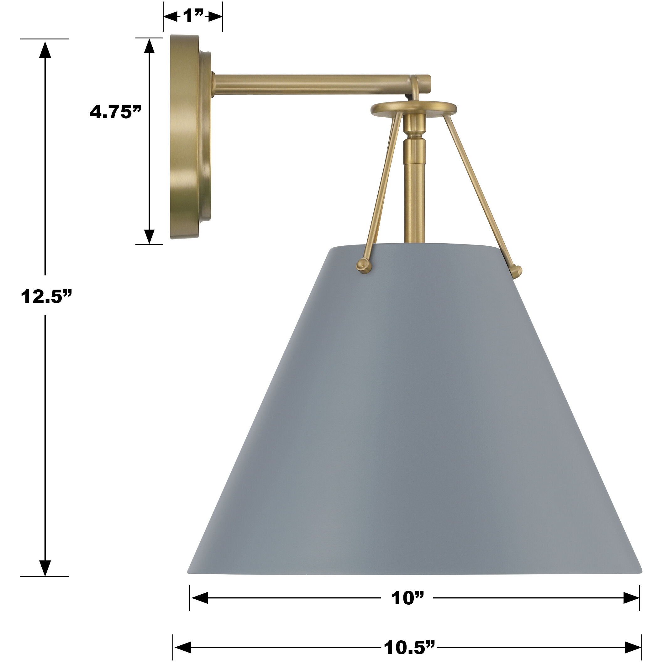 Xavier Bath Sconce Wall Light in Vibrant Gold and Blue