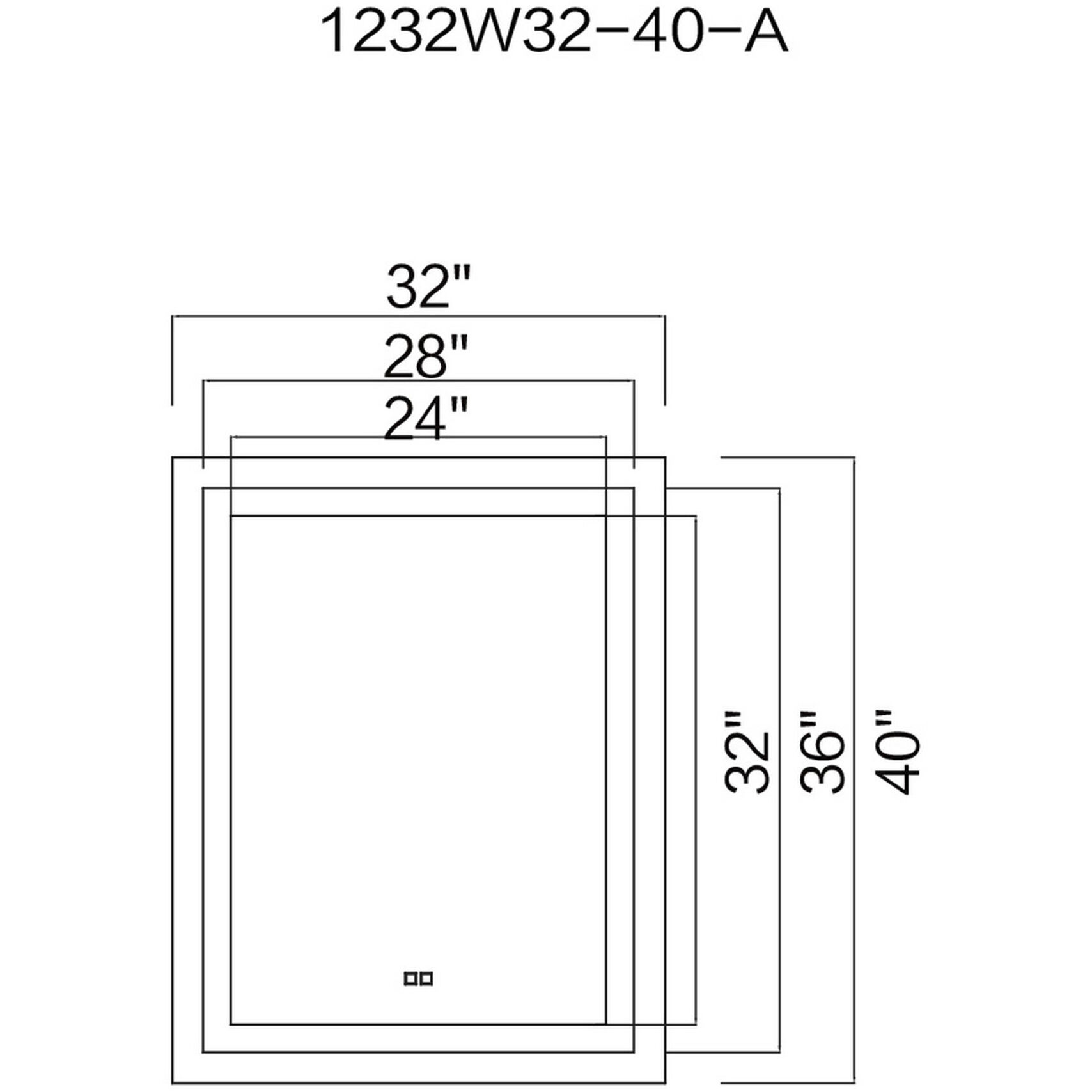 Abril 40 X 31.5 inch Matte White Mirror, Rectangle