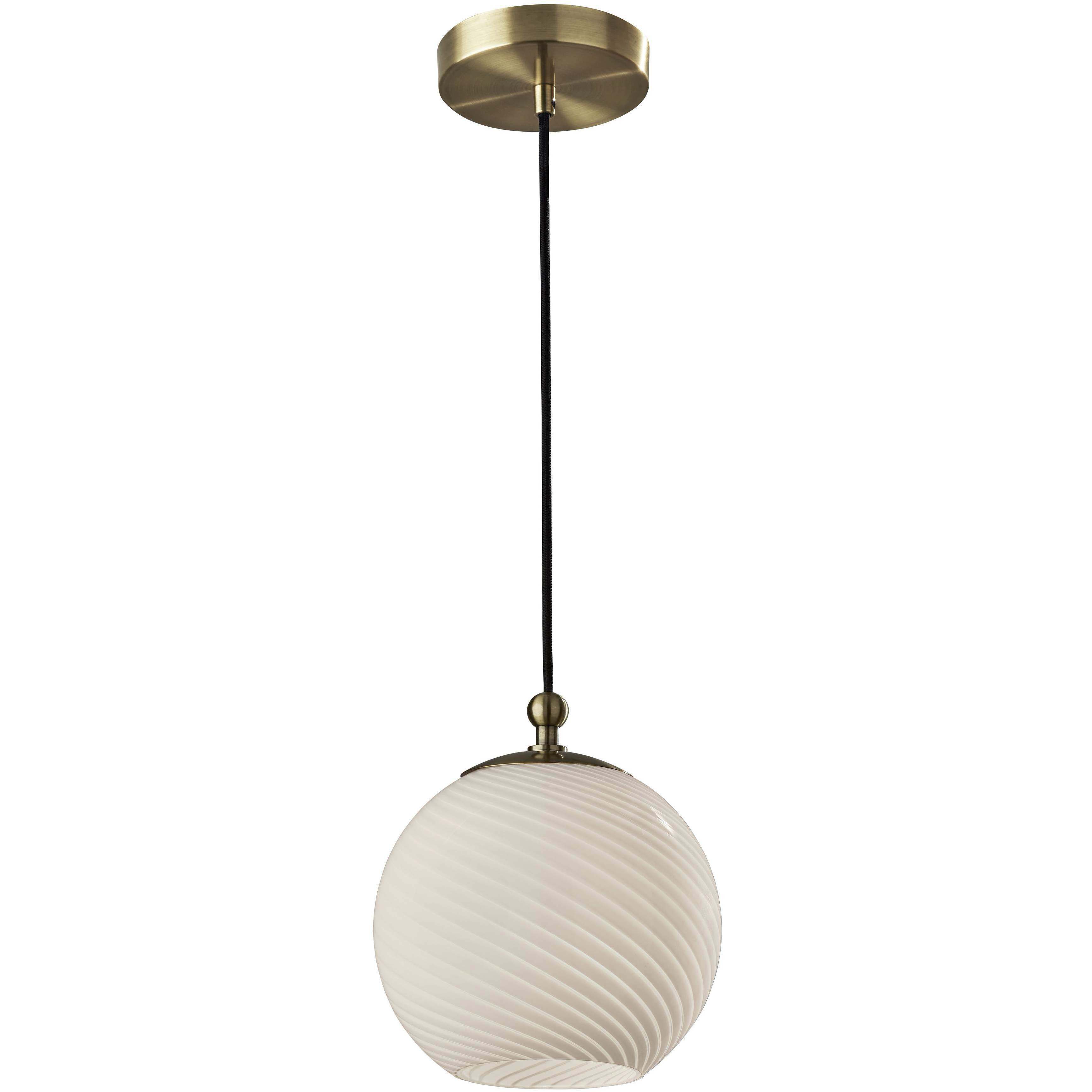 Swirl 9.5 inch Antique Brass Pendant Ceiling Light