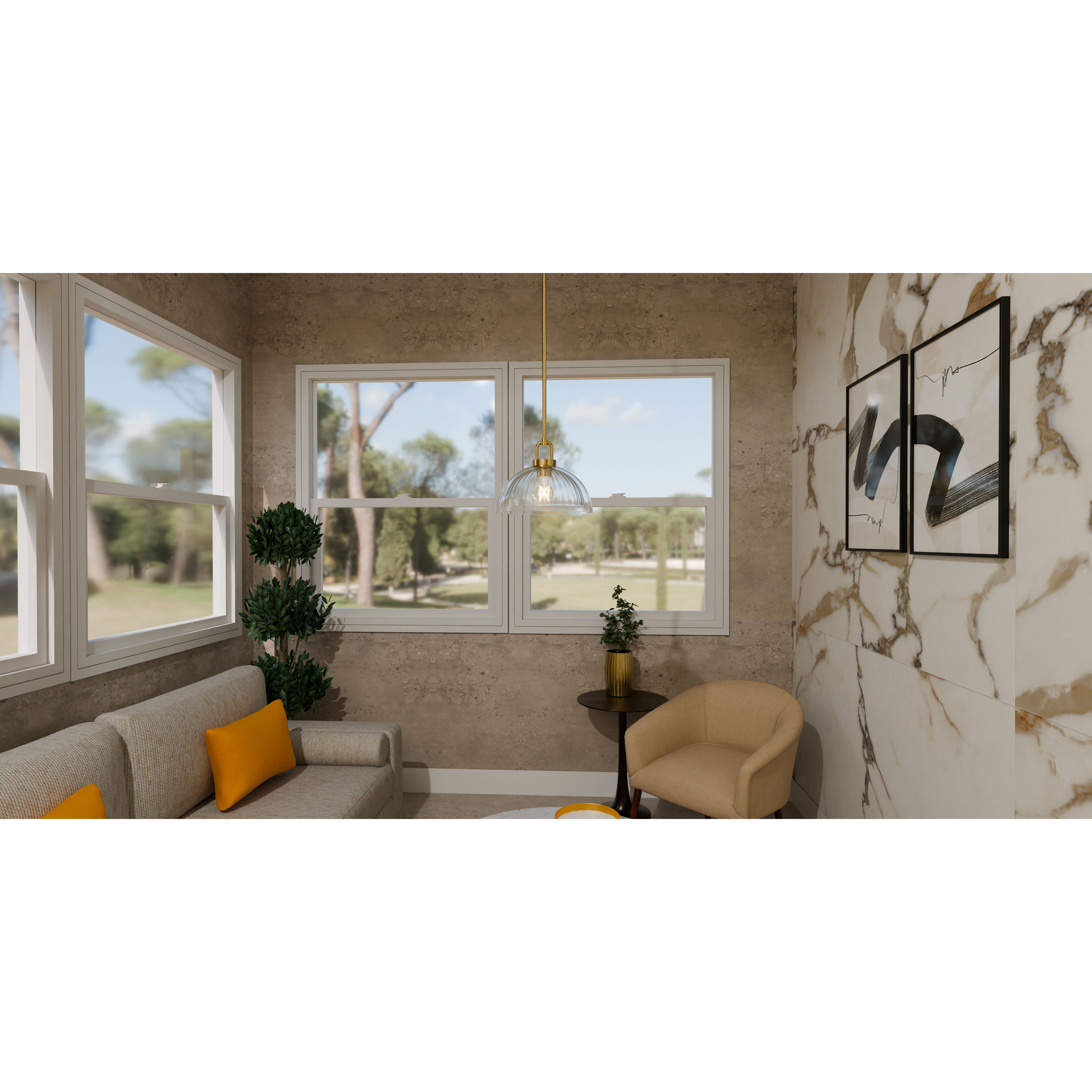 Jansen 1 Light 12 inch Brushed Gold Pendant Ceiling Light