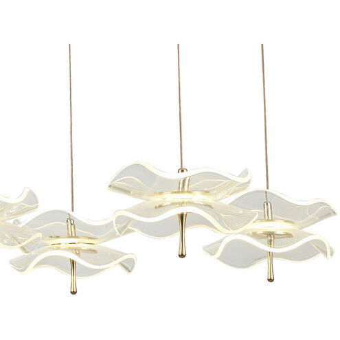 Butterfly LED 43 inch Black and Gold Linear Pendant Ceiling Light