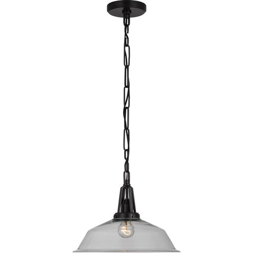 Chapman & Myers Layton LED 14 inch Bronze Pendant Ceiling Light in Clear Glass