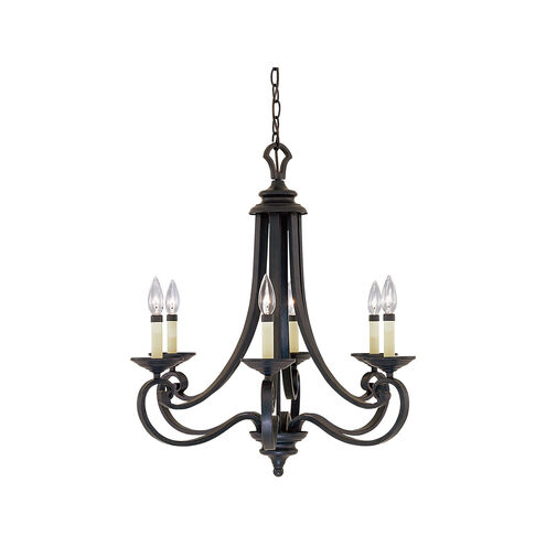 Barcelona 6 Light 26 inch Natural Iron Chandelier Ceiling Light