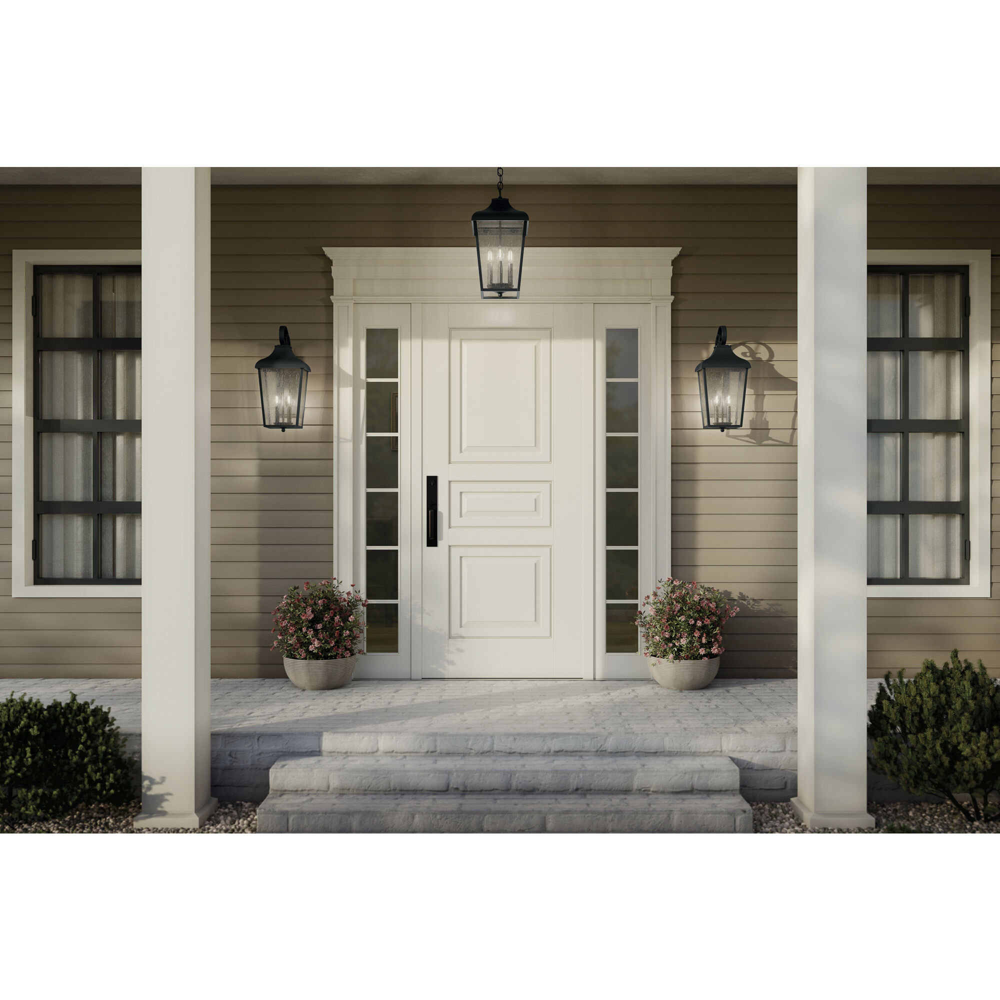 Forestdale 2 Light 21.5 inch Textured Black Outdoor Wall Sconce, Large