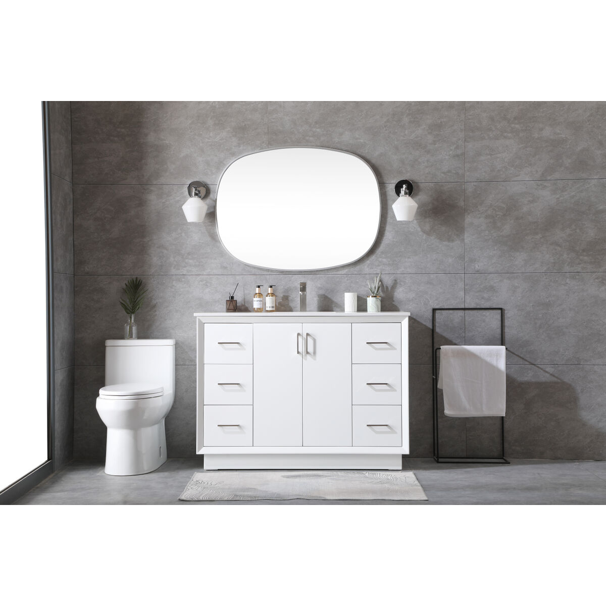 Hayes 48 X 22 X 35 inch White Vanity Sink Set