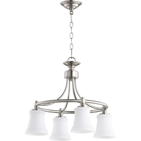 Rossington 4 Light 21 inch Satin Nickel Mini Chandelier Ceiling Light in Satin Opal