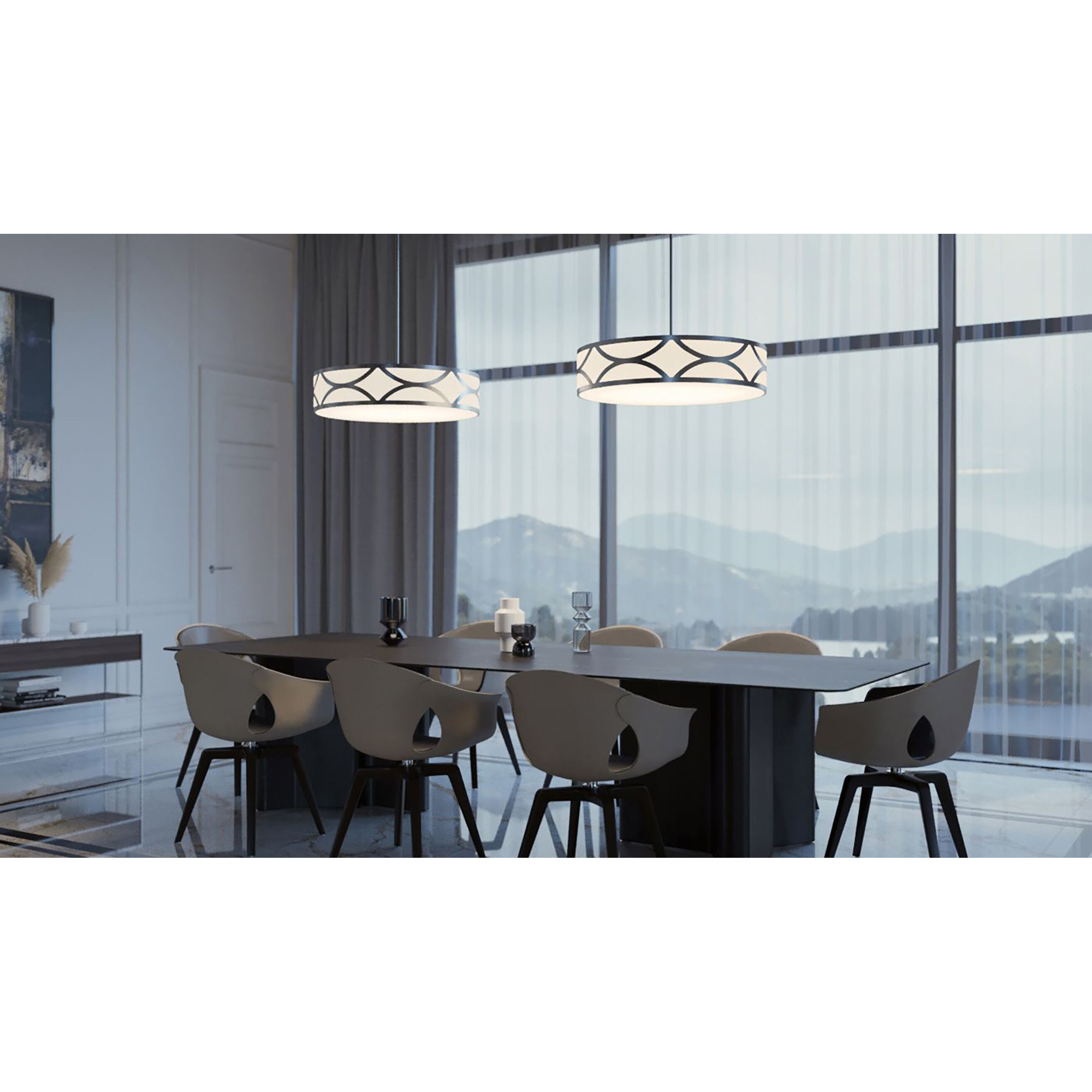 Lake LED 20 inch Painted Nickel Pendant Ceiling Light in Incandescent