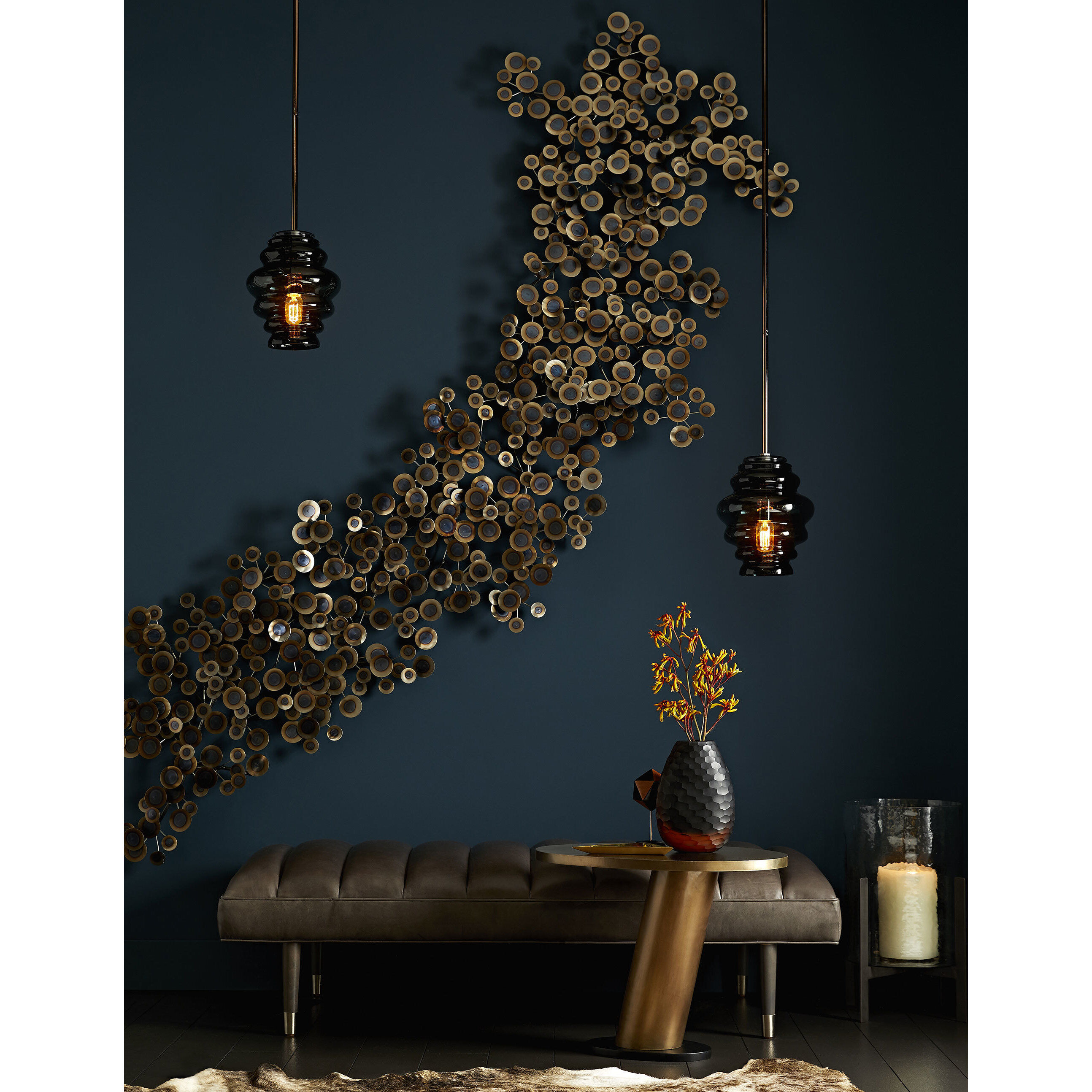 Rizzo Rusted Burnt Iron Wall Scupture