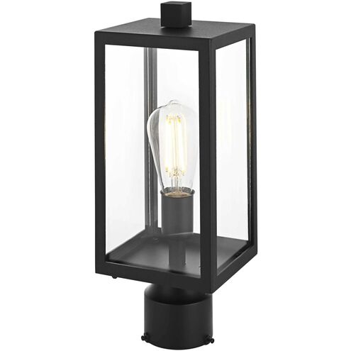 Veda 1 Light 15 inch Black Outdoor Post Light