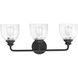 Vale 3 Light 24 inch Black Bathroom Vanity Light Wall Light, Essentials