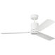 Cleancut 54 inch Matte White with Matte White ABS Blades Indoor/Outdoor Smart Ceiling Fan
