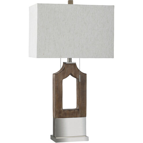 Cameron 32 inch 25.00 watt Brown and Silver Table Lamp Portable Light