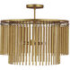 Mantra 3 Light 24 inch Gold Leaf Semi-Flush Mount Ceiling Light