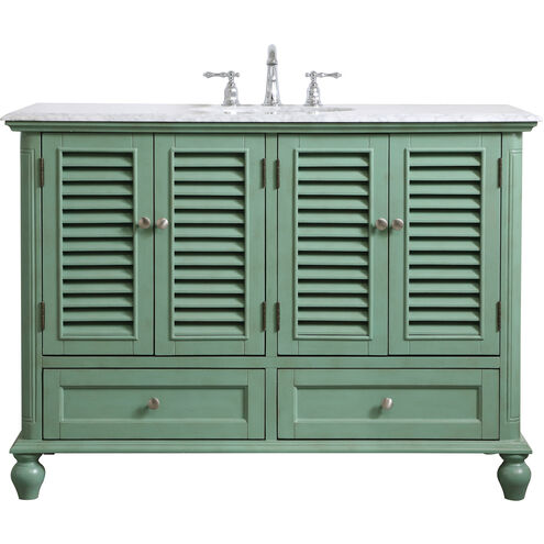 Rhodes 48 X 48 X 35 inch Vintage Mint and Brushed Nickel Vanity Sink Set