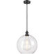 Ballston Athens 1 Light 12 inch Matte Black Mini Pendant Ceiling Light in Clear Glass