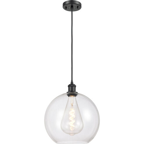 Ballston Athens 1 Light 12 inch Matte Black Mini Pendant Ceiling Light in Clear Glass