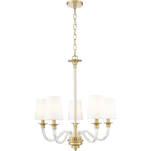 Katerina 5 Light 24 inch Rubbed Brass Chandelier Ceiling Light