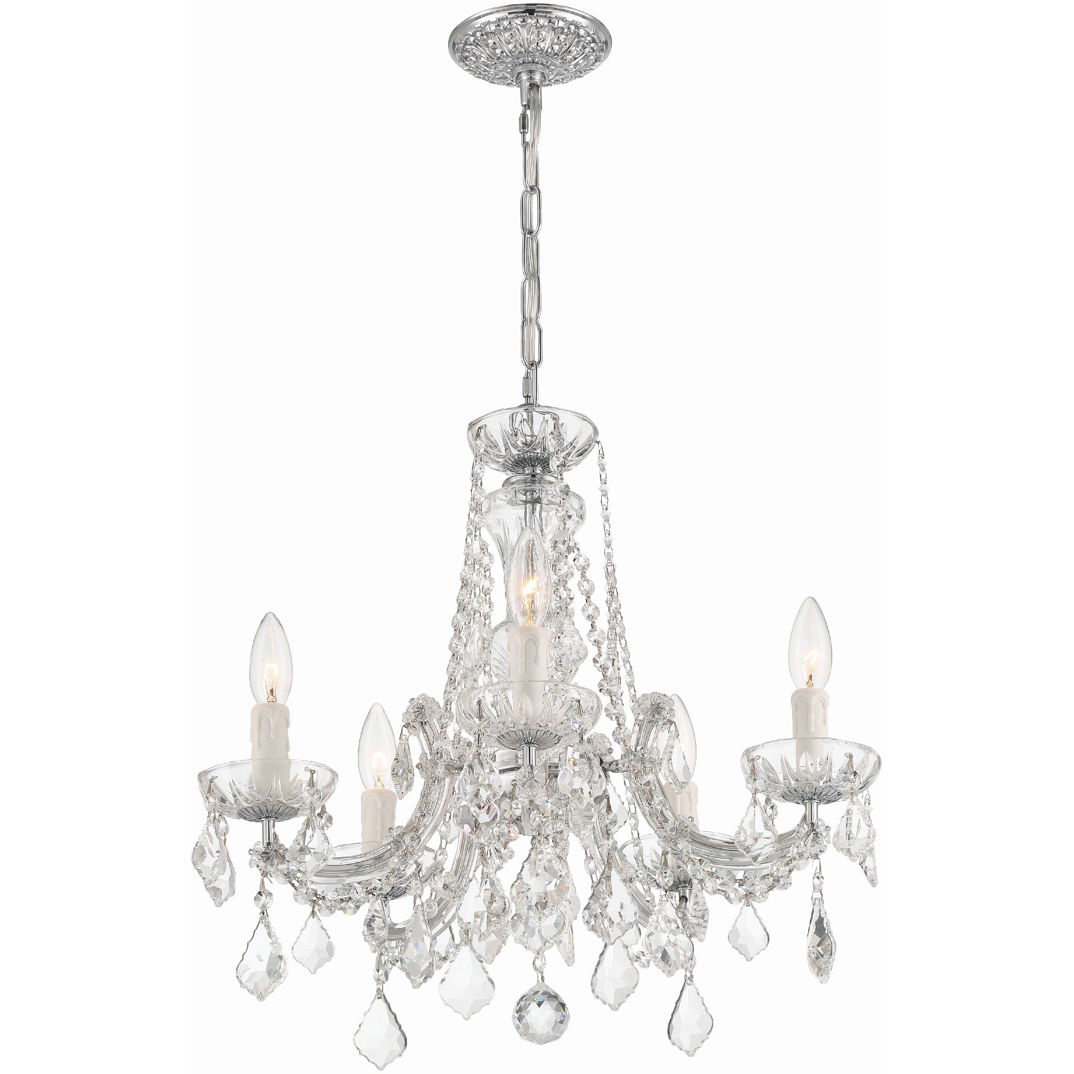 Maria Theresa 5 Light 20 inch Polished Chrome Chandelier Ceiling Light in Clear Swarovski Strass
