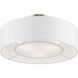 Gilmore 3 Light 17 inch Brushed Nickel with Shiny White Accents Semi-Flush Ceiling Light