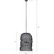 Kara 3 Light 20 inch Matte Black Pendant Ceiling Light
