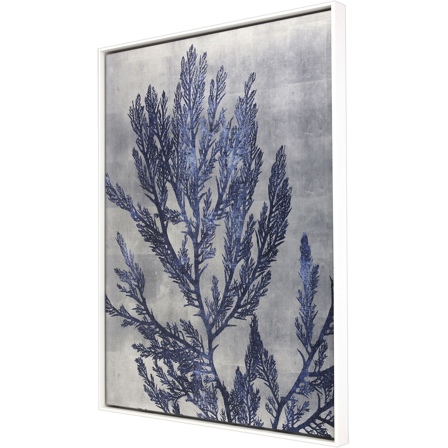 Silver Isle Blue and Metallic Canvas