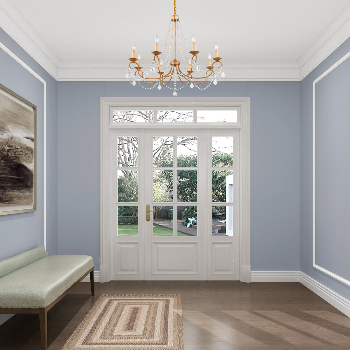 Pennington 8 Light 34 inch Antique Gold Leaf Chandelier Ceiling Light