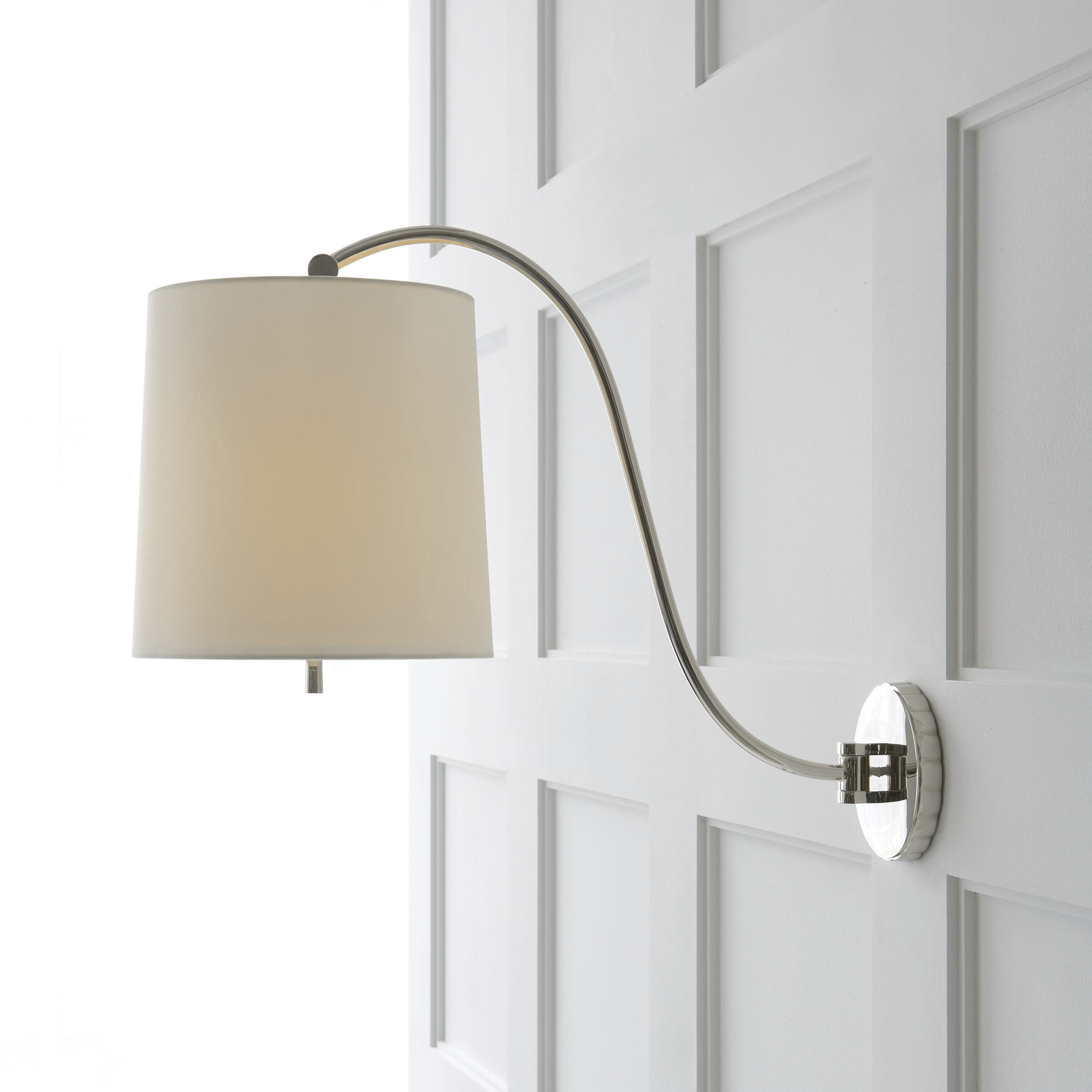 Barbara Barry Understudy 1 Light 10 inch Polished Nickel Sconce Wall Light in Silk