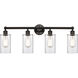 Edison Clymer 4 Light 31 inch Oil Rubbed Bronze Bath Vanity Light Wall Light in Clear Glass