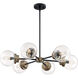 Axis 6 Light 30 inch Matte Black and Brass Chandelier Ceiling Light
