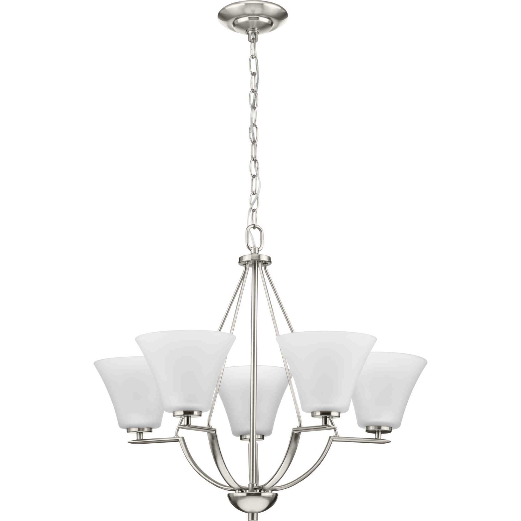 Bravo 5 Light 27 inch Brushed Nickel Chandelier Ceiling Light