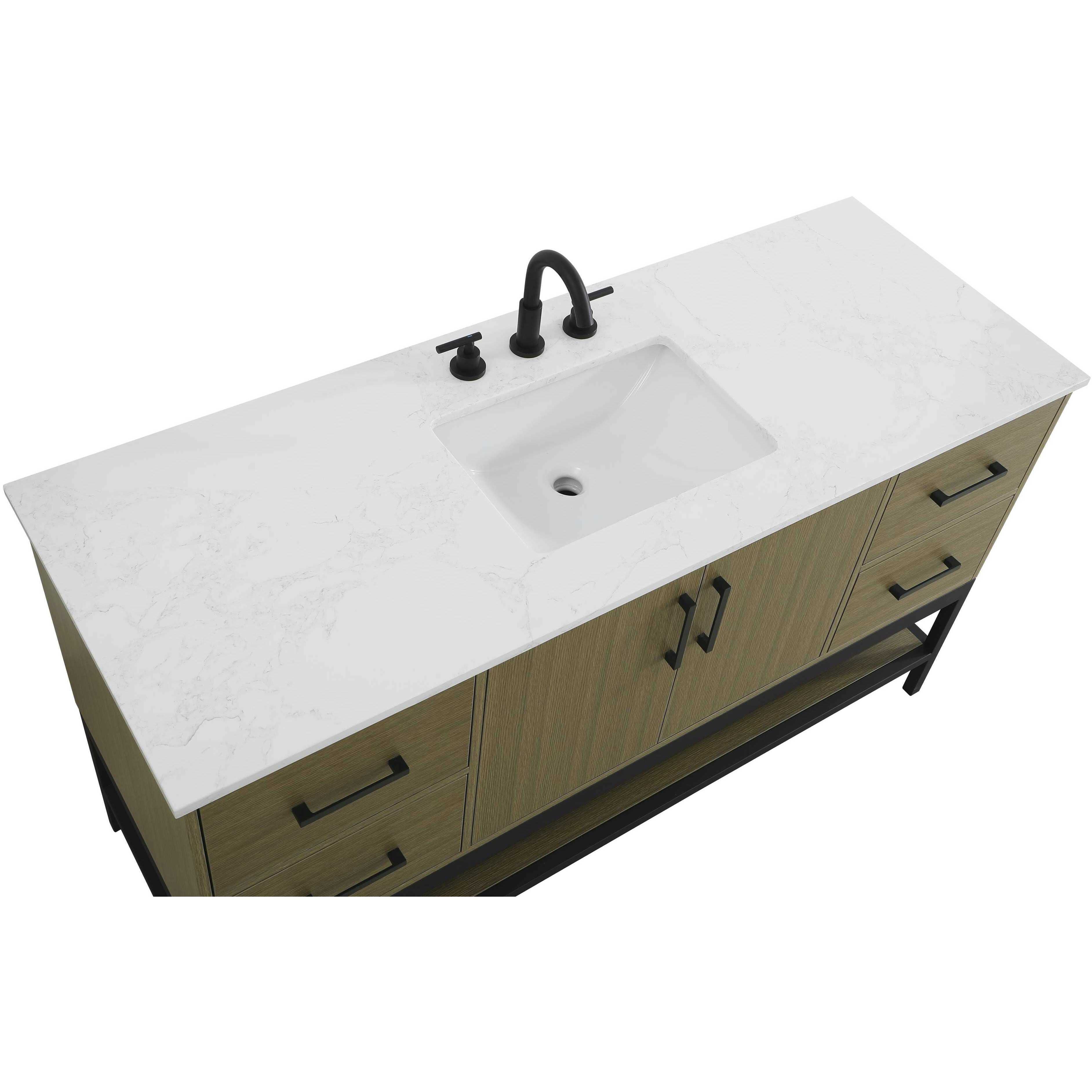 Lennox 60 X 34 inch Chestnut Brown Bathroom Vanity Cabinet