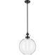 Laria 1 Light Black Pendant Ceiling Light in Clear