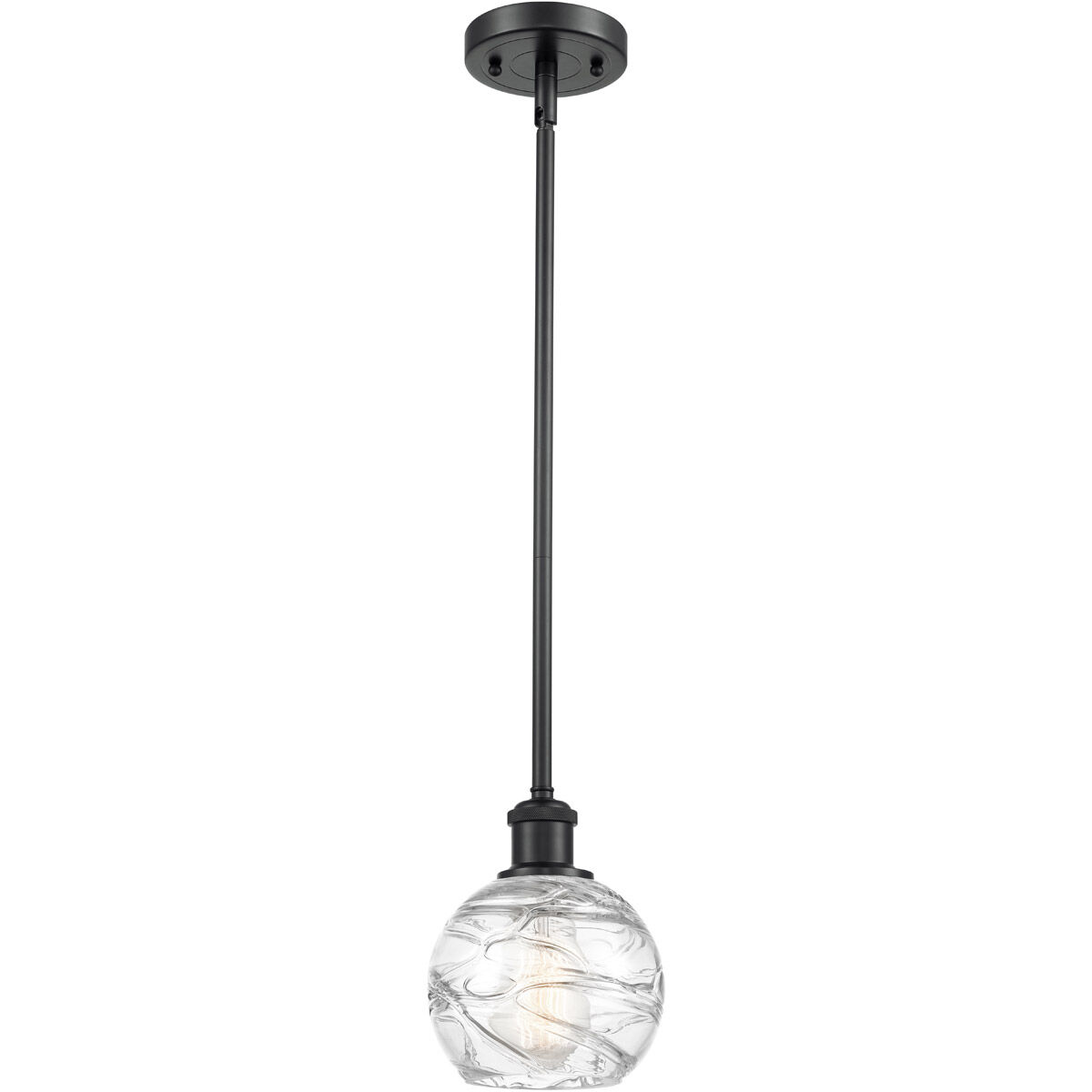 Ballston Small Deco Swirl 1 Light 6 inch Matte Black Pendant Ceiling Light, Ballston