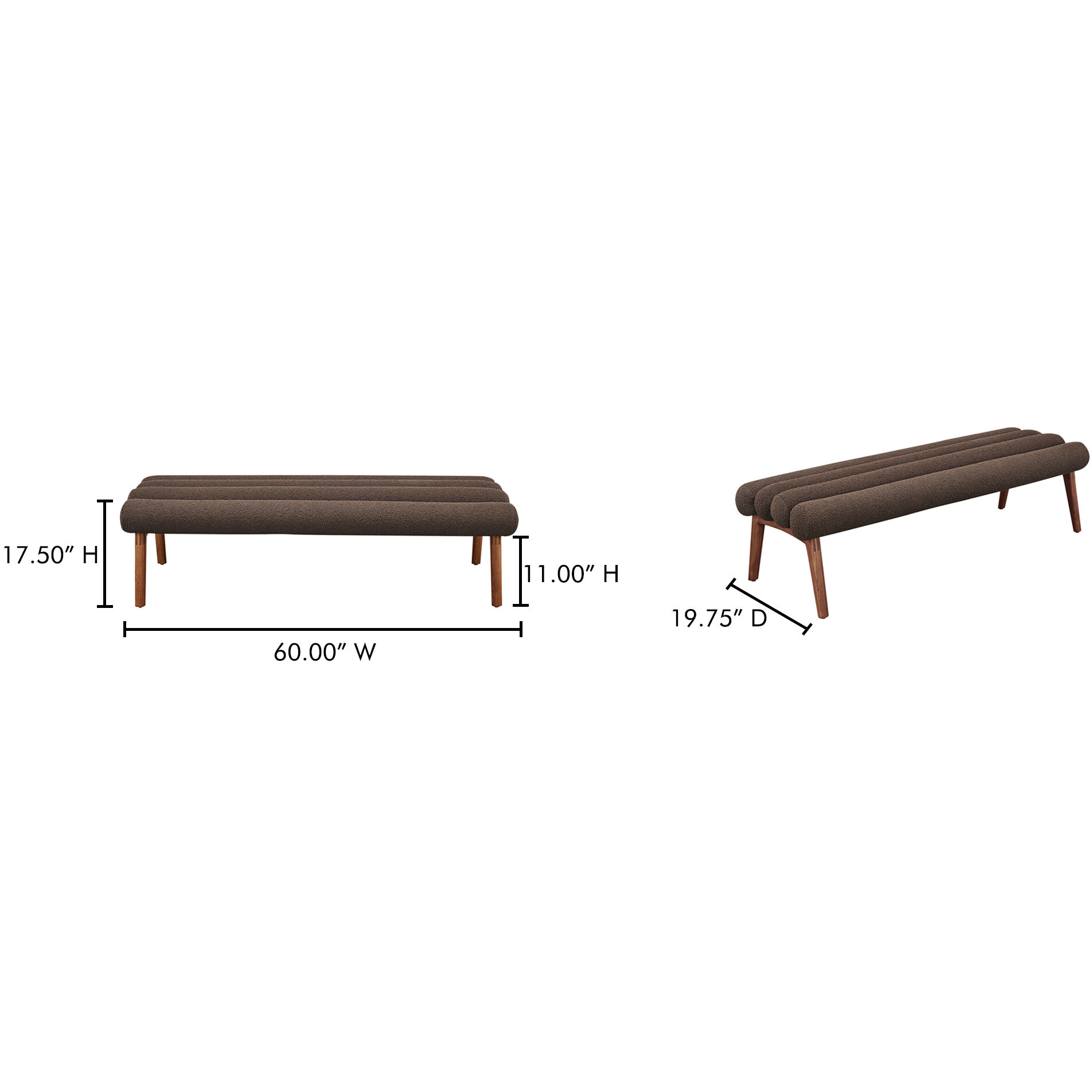 Arlo Dark Brown Bench