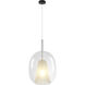 Dusk 1 Light 9.84 inch Black Pendant Ceiling Light in Clear