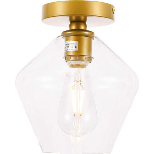 Rochester 1 Light 8 inch Brass Flush Mount Ceiling Light