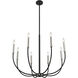 Haylie 8 Light 32.5 inch Matte Black and Brushed Nickel Chandelier Ceiling Light