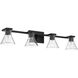 Gilford 4 Light 33.5 inch Matte Black Vanity Light Wall Light